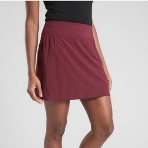 Athleta Soho Skort Skirt Shorts Zip Pockets Burgundy Maroon Tennis Golf Hiking 4
